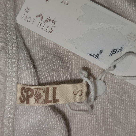 Spell Sample Sloppy Joe New w/ tag Sweater Blue Swallow Inn S Designs cream OOAK - Picture 6 of 10